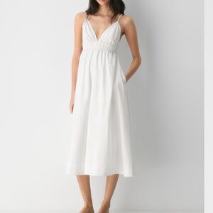 White V-Neck Spaghetti Strap Dress
